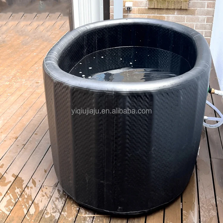 Cedar Lover Inflatable Cover Athletic Cold Exposure Plunge Bath Tub Insulated Cold Tub Ice Barrel With Steps