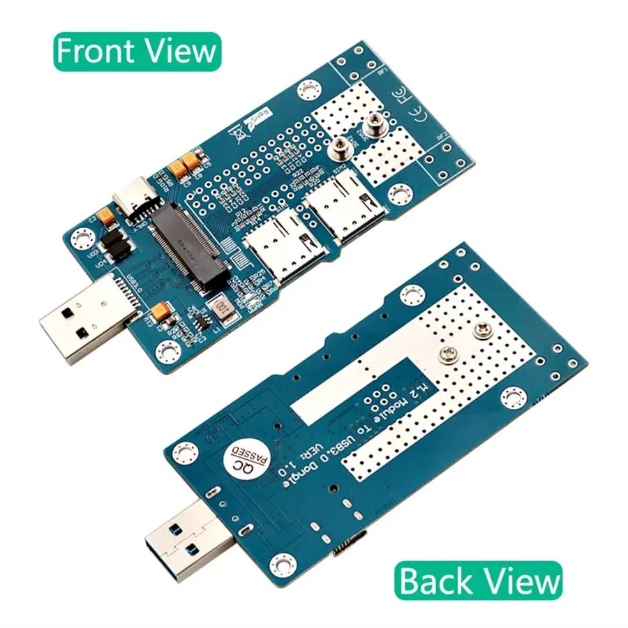 For NGFF(M.2) to USB 3.0 Adapter with Power and Dual  for NANO SIM card Slot 3G/4G/5G Module 3042/3052 M.2 key B Card for PC