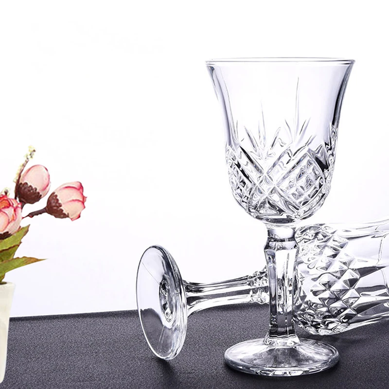 Винтажный бокал для красного вина и белого шампанского без свинца с резным