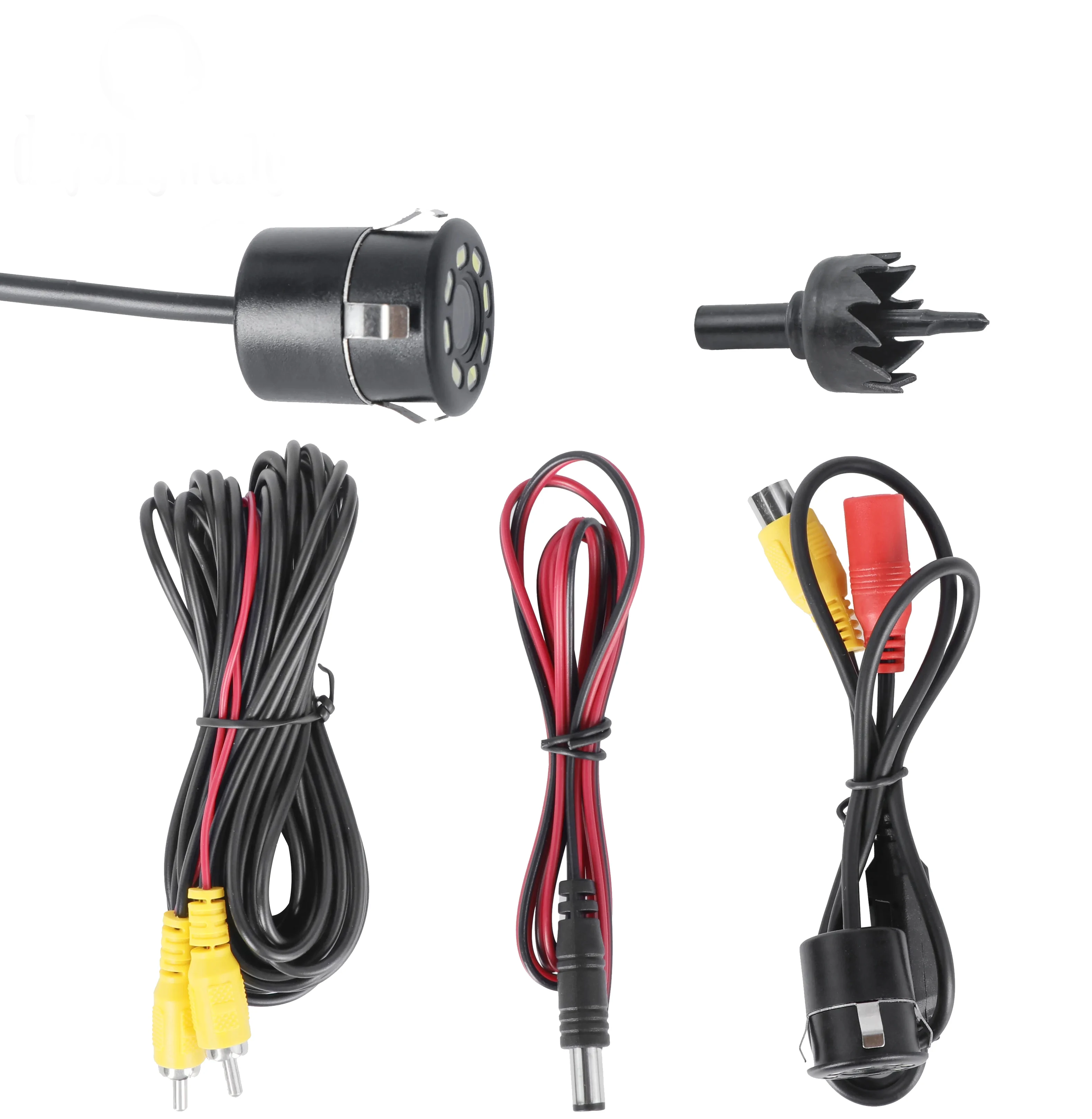 Round Housing 8 LED Lights Car Hidden Camera System Mini Reversing Camera Car System Night Vision Hd Car Rear View Camera