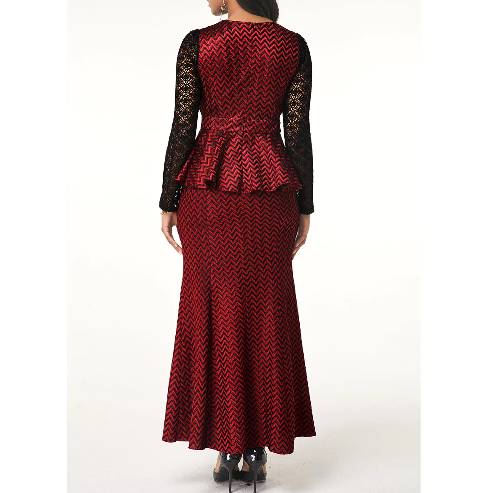 Stripe Printing High Waist Party Dress 2 Pieces Of Commuter Skirts In Stock