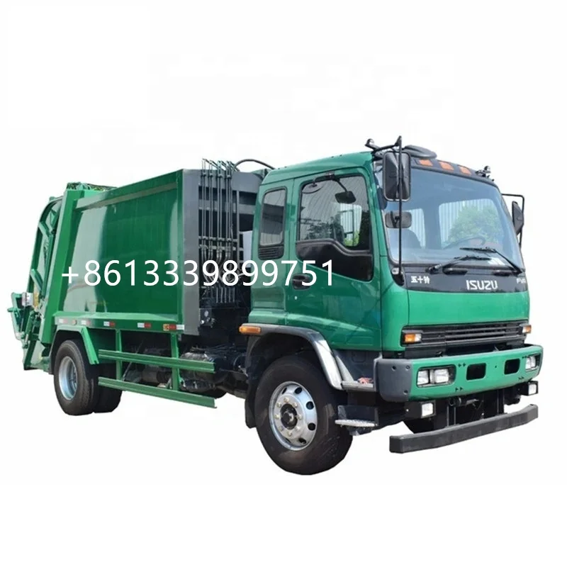 14 кубических метров 15 м3 тонн Isuzu 4X2 Fvr мусоросборник с двигателем