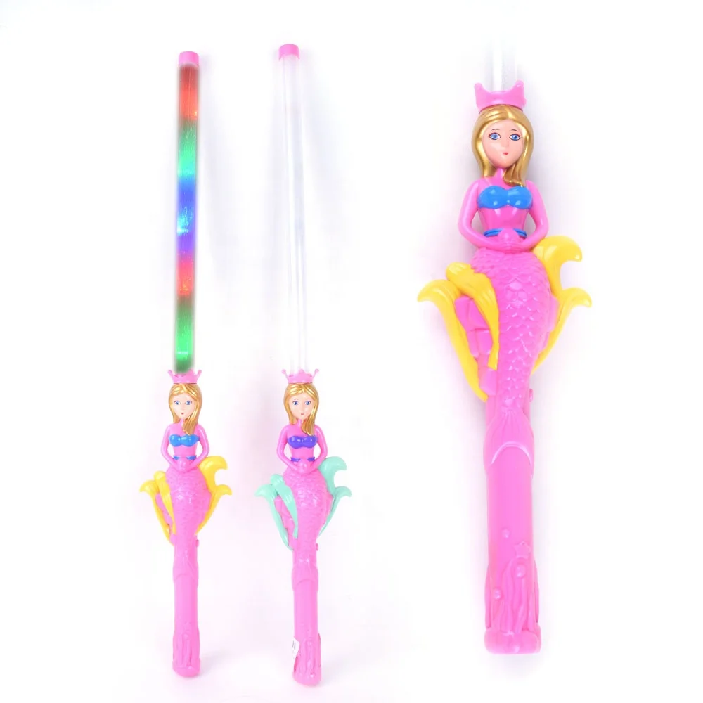 Girls Magic Princess Stick Mermaid Led Flashing Wand Fairy Sticks Light up wand