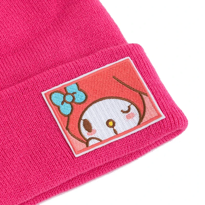 Hot Sale Saniro KT Cat Beanie Hat Candy Color Winter Hat Women Cute Cartoon Cinnamoroll Melody Kuromi Winter Knitted Hat
