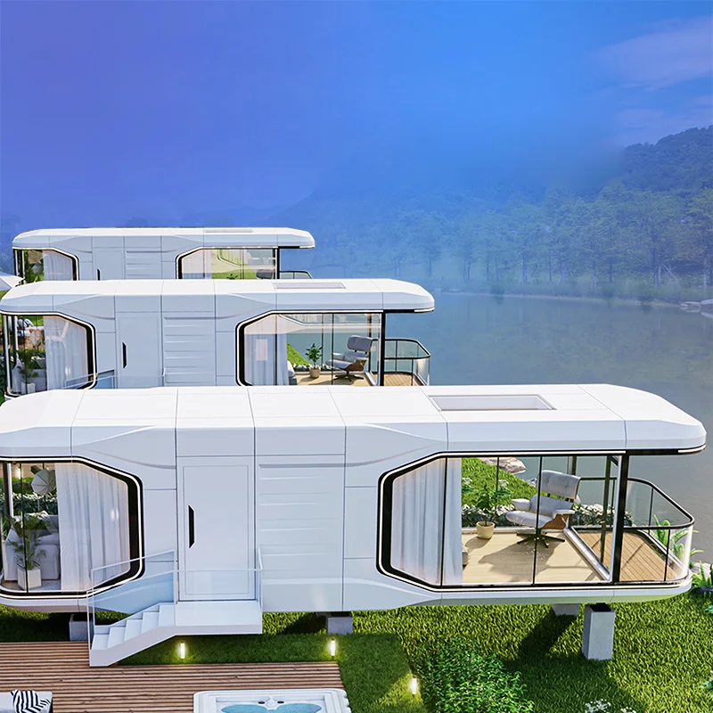 Space Capsule Home Prefab Modular Outdoor Mobile Hotel Prefabricated Apartment Luxury Homes Ready  Made Pod Bedroom
