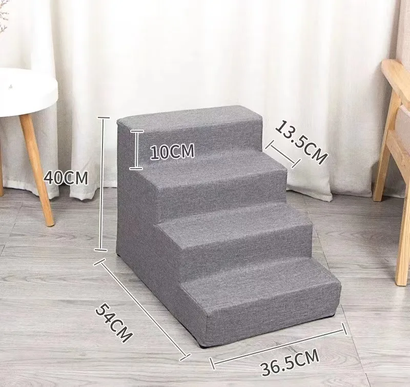 Best Pet Supplies Pet Steps and Stairs with Certificate Foam for Dogs and Cats Non-Slip 3 Steps Pet Stairs