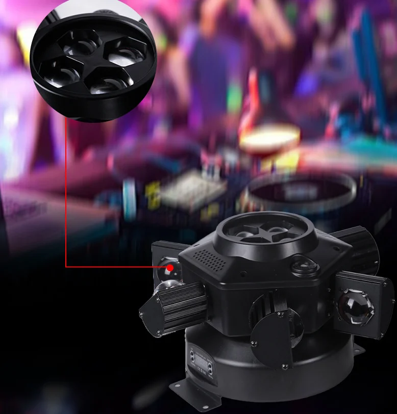 Bar Party 6 LED Bee Eyes Shake Head Whirlwind Beam Stage Light Colorful Rotating KTV Flash