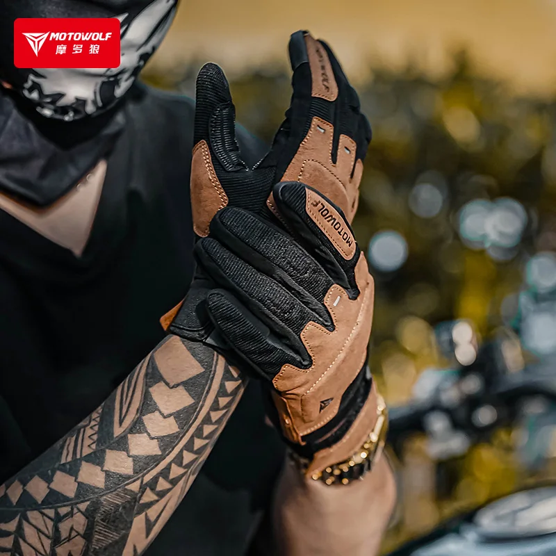 MOTOWOLF EVA material Slow down vibration and sunscreen motorcycle gloves racing