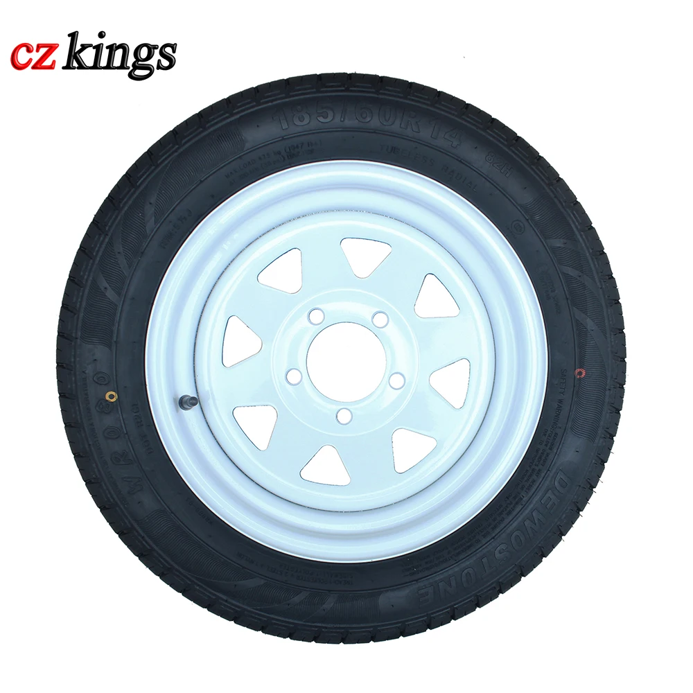 Заводской поставщик 185/60R14, шина прицепа с белым стальным колесом