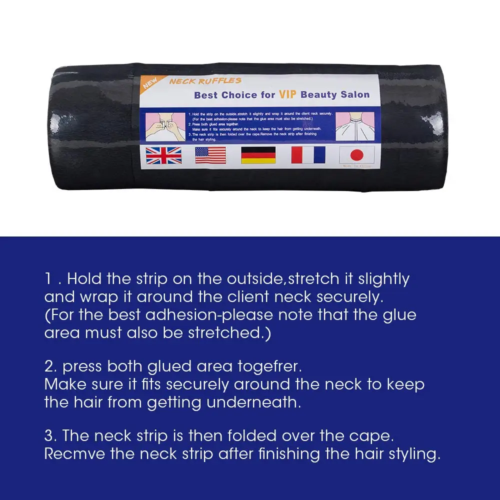 5 Rolls Disposable Barber Paper Neck Strips Disposable Neck Paper Protector Hairdressing Accessory Tool-Black color