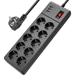 Good Quality Multi-Function Table USB Power Outlet Socket Desk Furniture Drawer Socket 10 Socket 3 USB Switches Power Strip