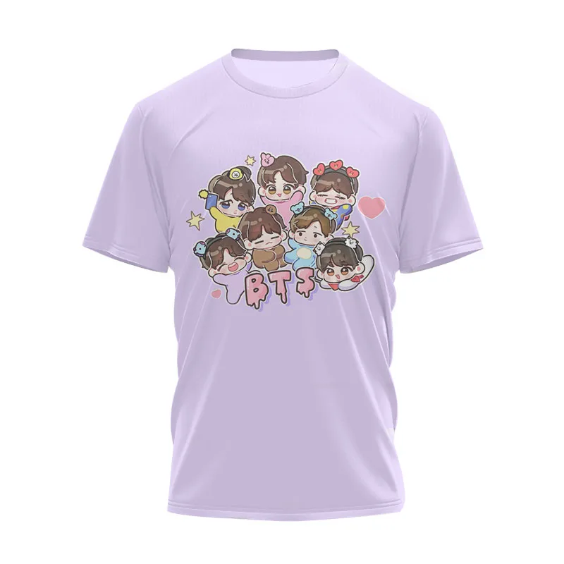 100% органический хлопок Пользовательский логотип bts рубашки kpop Женщины футболки для девочек и мальчиков 1