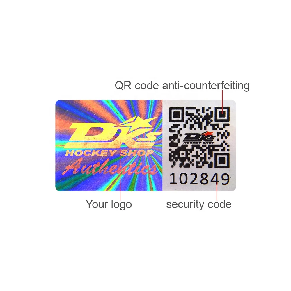 Waterproof Vinyl Die Cut Anti-fake Hologram Sticker Authenticity Security Sequence Codes With Special Void Logo Label
