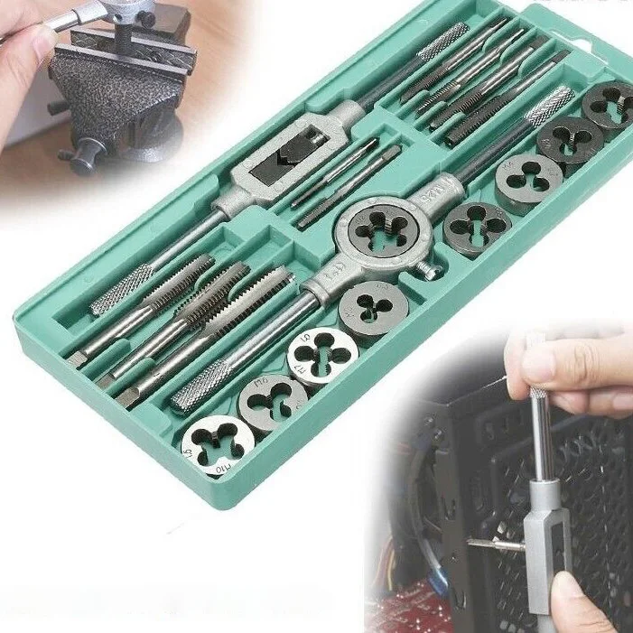 Auto Tools Die Tap Threading Right Hand Metric Wrench Die Set Screw Extractor Die Adjustable Tap Wrench Thread Tap and Die Set