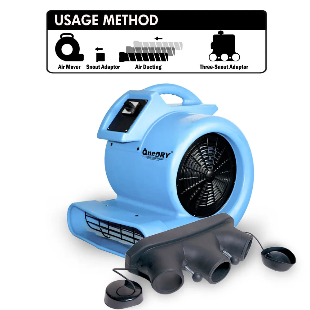 3/4HP low cost and high CFM carpet blower and carpet fan and floor dryer for USA and Australia cleaning and restoration in home