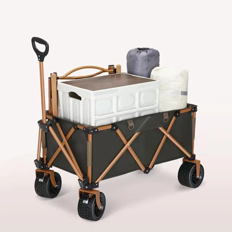 Outdoor Camping Pull Cart Portable FoldingTrolley Garden and Cargo Shopping Cart camping trailer folding wagon