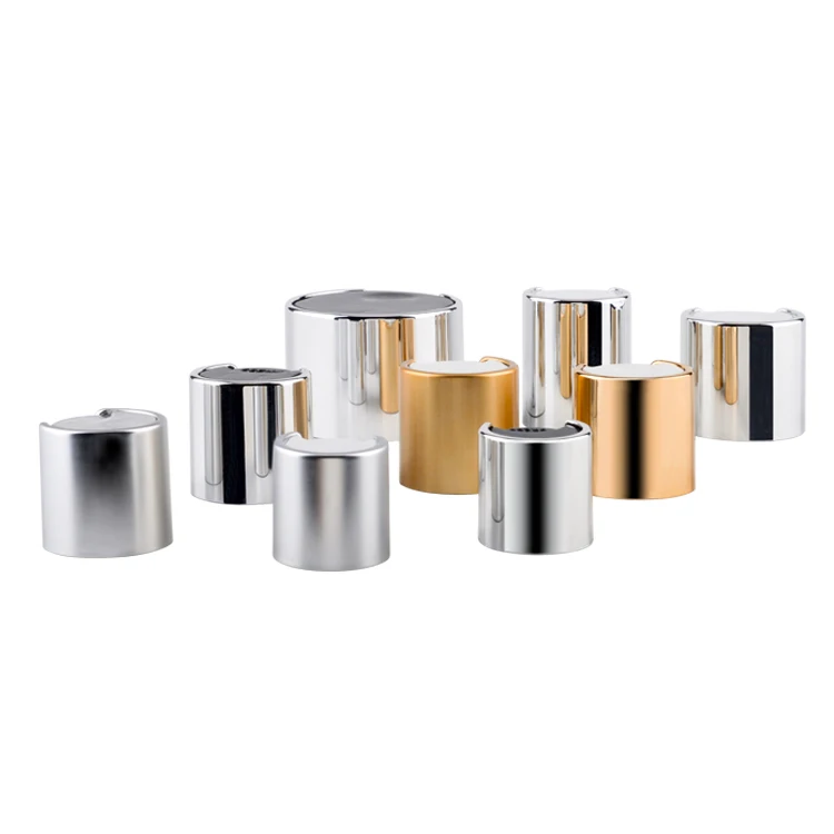 Wholesale gold aluminum disc top cap screw bottle cap for cosmetic packaging