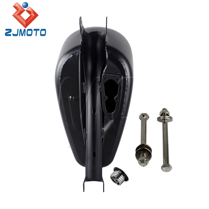 ZJMOTO High Quality Iron 3.3 Gallon Black Motorcycle Gas/Fuel Tank For 2007-2016 Harley Davidson Sportster 883 XL 1200