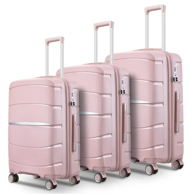 China products PP material multifunction aluminum trolley luggage custom logo cabin suitcase on wheels