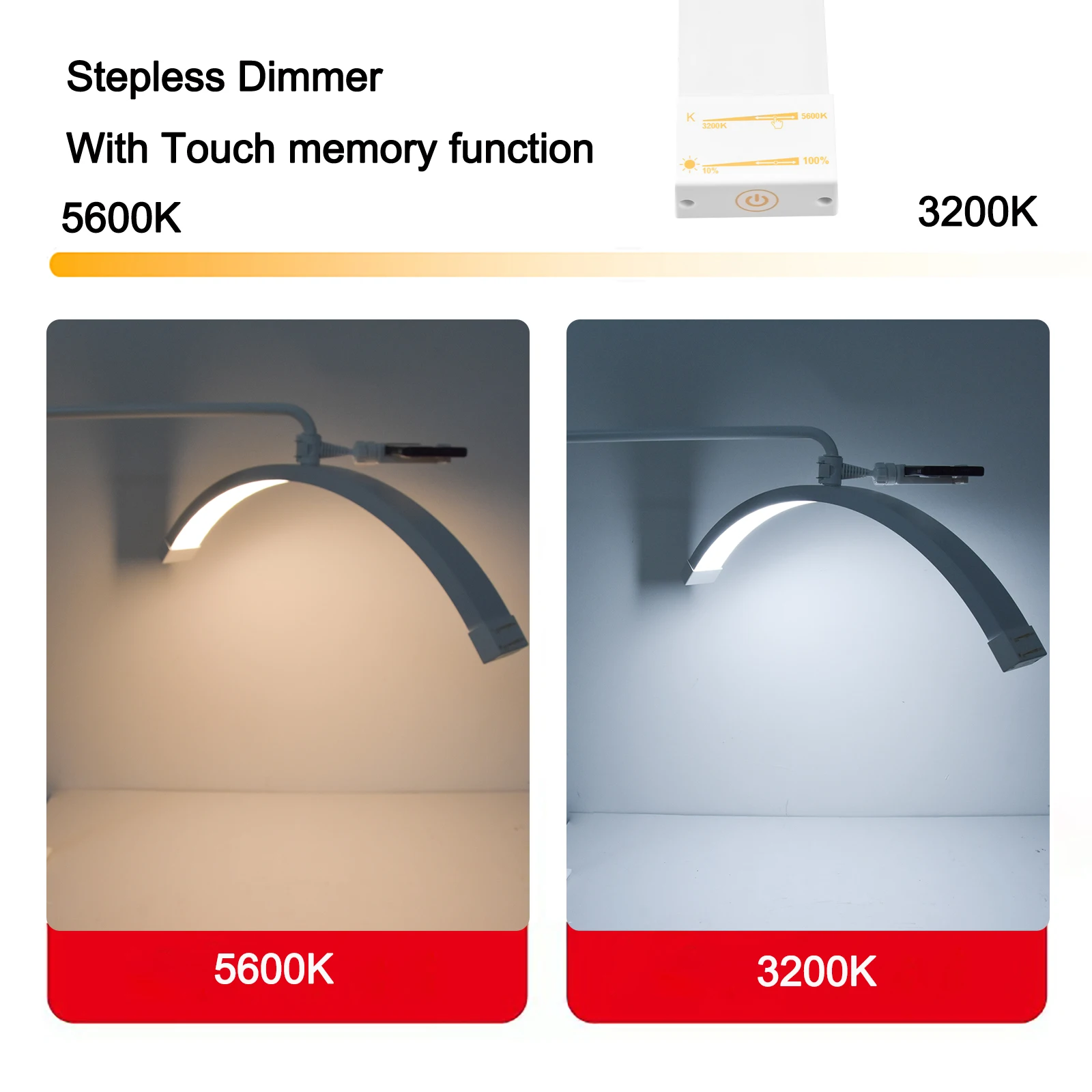 25inch 40W Clip-on Nail Desk Lamp LED Manicure Lamp Desktop Light t for Tattoo Salon Nail LED Table Moon Lamp With Rhinestones