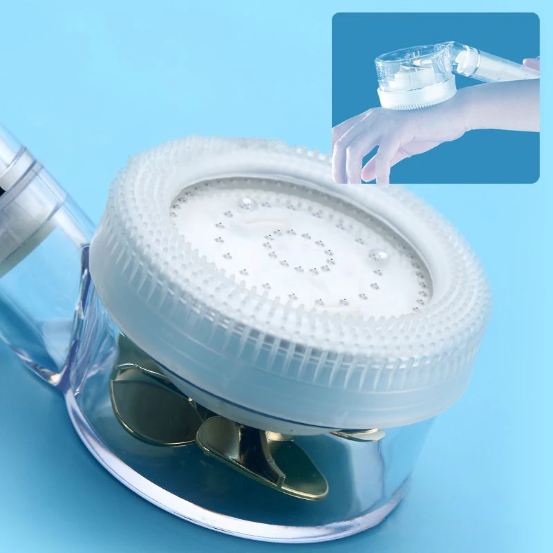 PowerSpa 3-colors LED Shower Head Combo with Air Jet LED Turbo Pressure-Boost Nozzle Technology, Hand Shower with Fan