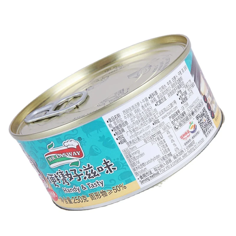 
250g canned beef meat products cooked fast food 