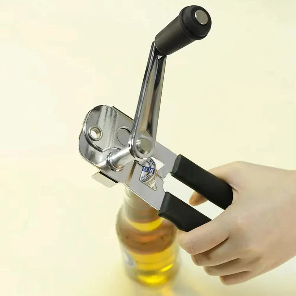 Heavy Duty Multifunction Stainless Steel Manual Handheld Tin Can Opener with Long Handle