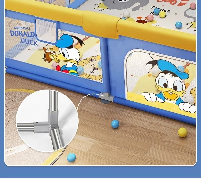 150*180cm Donald Park Children Square Reinforced Safety Fence Mat Play Yard Foldable Fabric Infant Indoor Playpen