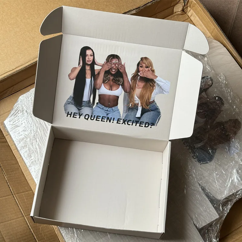 Custom All Kinds of Packaging Wig Box Edge Brush Thank You Cards Hair Packaging Set with Ribbon