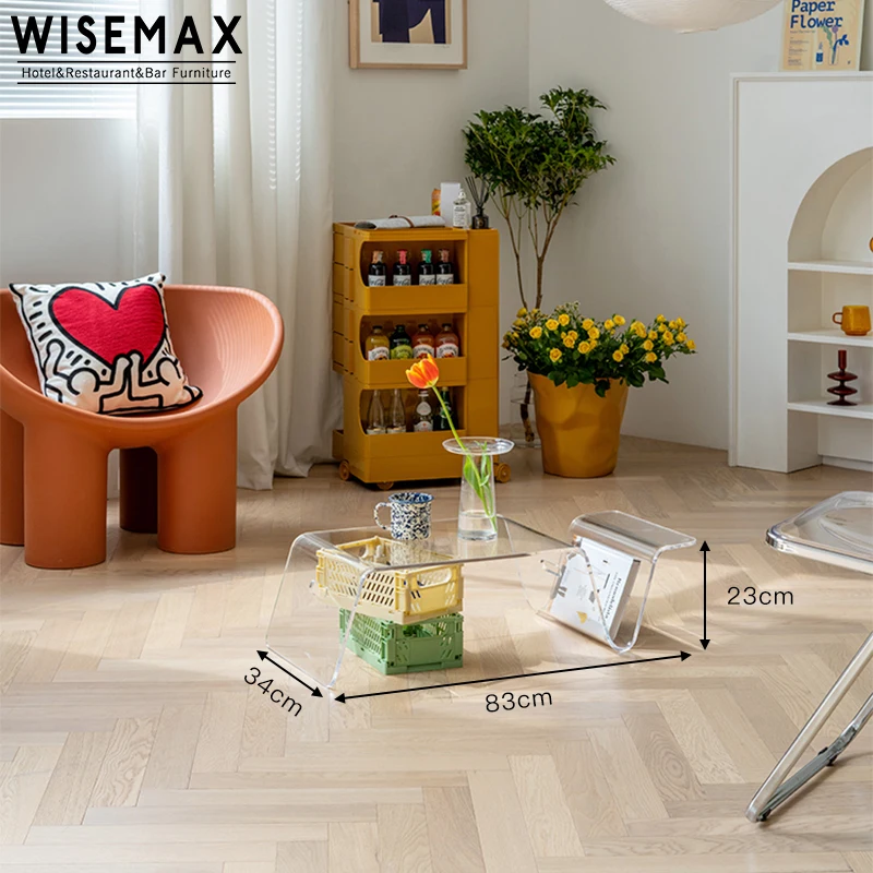  WISEMAX FURNITURE Stylish Storage Designer Apartment Living Room Tea Table High Quality Acrylic