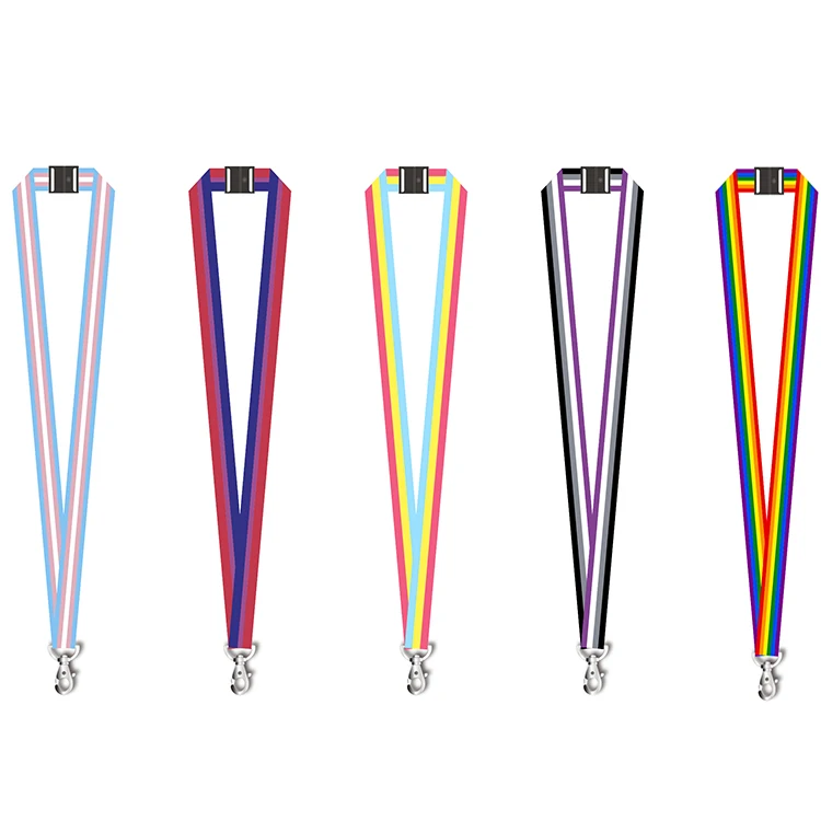 Custom sublimation printed stripe lanyard,lesbian lanyard egyptian flag lanyard