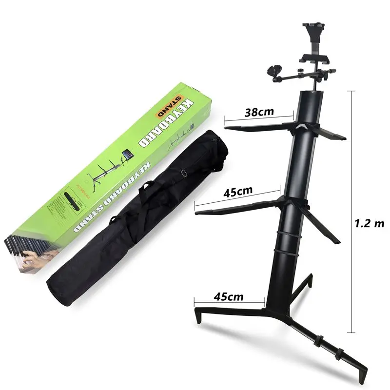 Aluminum Double Keyboard Stand 1.2M Electronic Organ Stand Music Instrument Piano Keyboard Stand