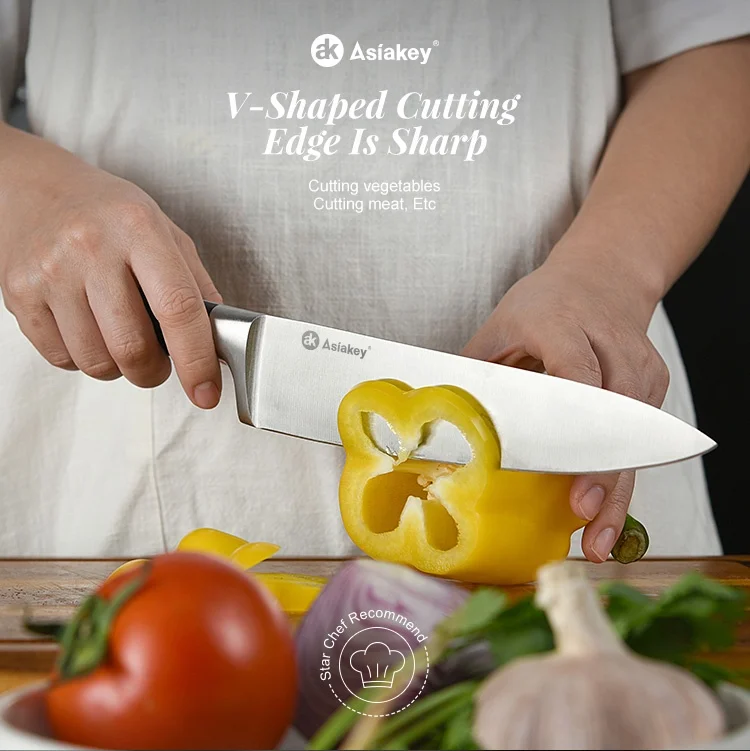Asiakey Multifunction Knaif Stand Stainless Steel Design 14-Pieces Set Of Knives Kitchen Knife Chef