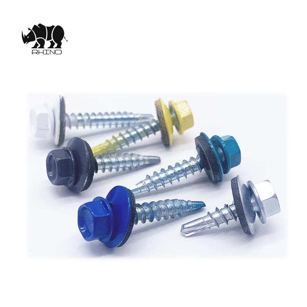 hot selling hex head self-drilling screws color metal painted hex flange head window/wood screws roofing screws