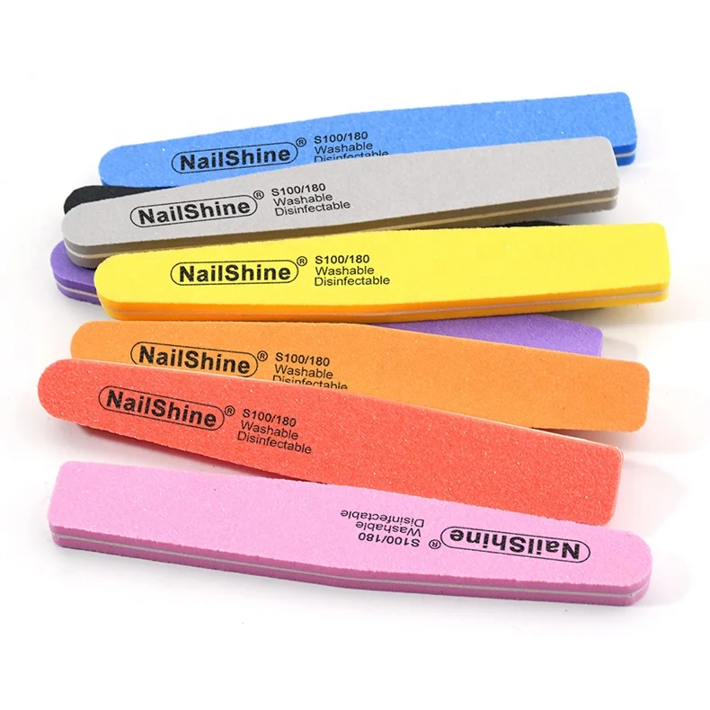 Моющиеся выполненный по индивидуальному заказу Женская маникюр ногтей 6 видов цветов 100/180 алмазная шлифовальная пилка для ногтей буфера шлифовальный пилочки для ногтей Губка
