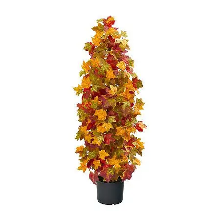 Guangdong Simulated Decorative 100 cm Palm Tree Artificial Bonsai Tree Plastic Faux Plant Wholesale Simulation Maple Trees