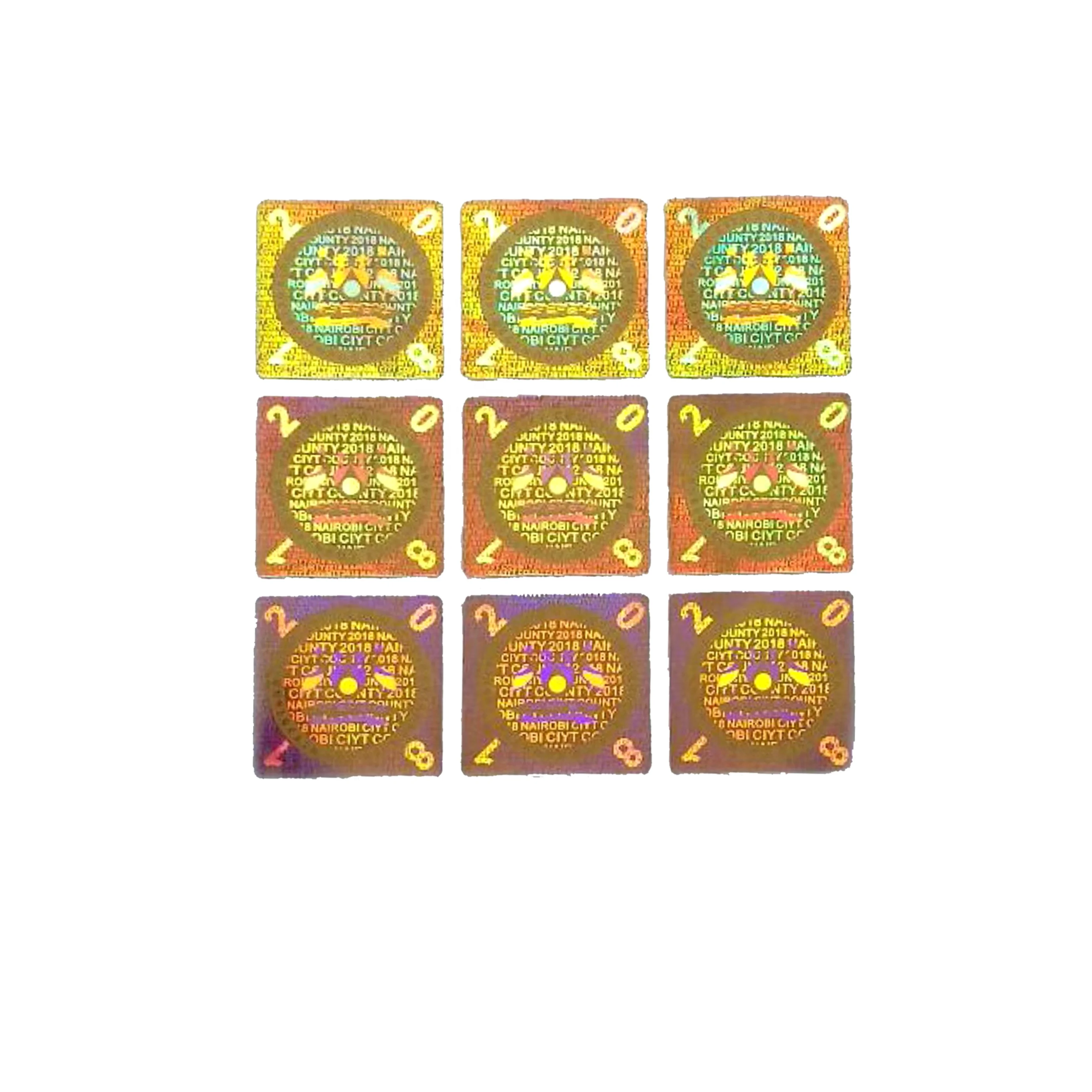 Custom Made Golden Hologram Security Sticker Laser  Label