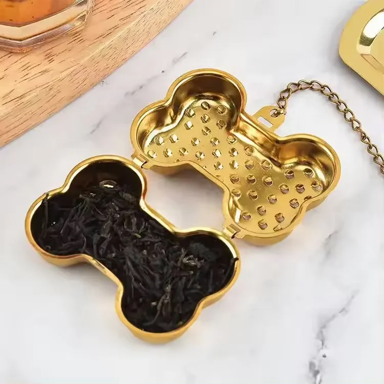 304 Stainless Steel Gold Plated Tea Infuser Mesh Filter Tea Strainer