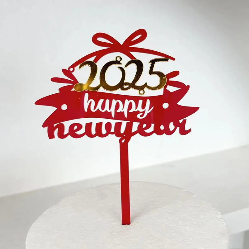 2025 New Arrival Happy New Year Cake Topper Birthday Christmas Graduation Halloween Easter Party Decorative Supplies
