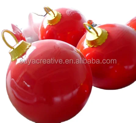 Large 5ft Fiberglass Christmas Ornament Resin Bauble Decorative Ball for Indoor Outdoor Shopping Mall Decoration Paint Technique