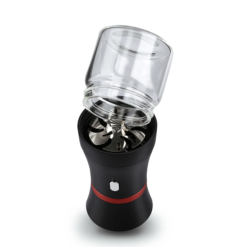 
electric tobacco grinder aluminum metal hand hold flashlight shape herb grinder machine 