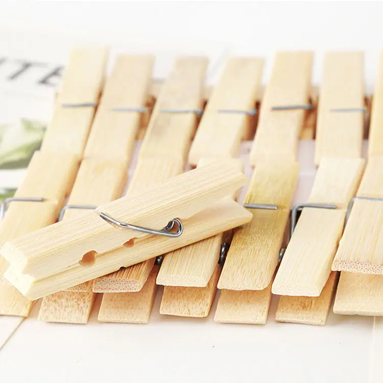 Factory Price Wooden Clothes Pegs Natural Bamboo Clothespins for Household