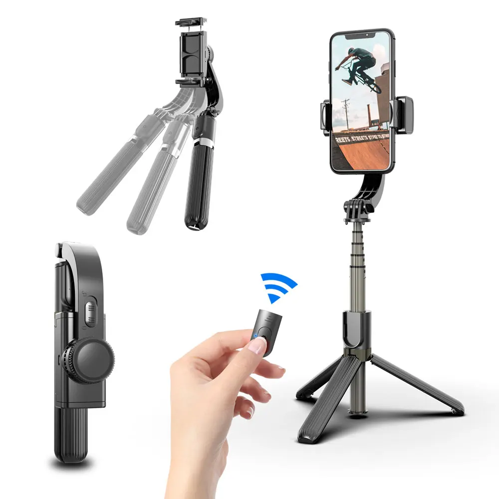Fashion Portable Foldable 3-in-1 Selfie Stick Tripod Shutter Remote Controller gimbal stabilizer smartphone with smart