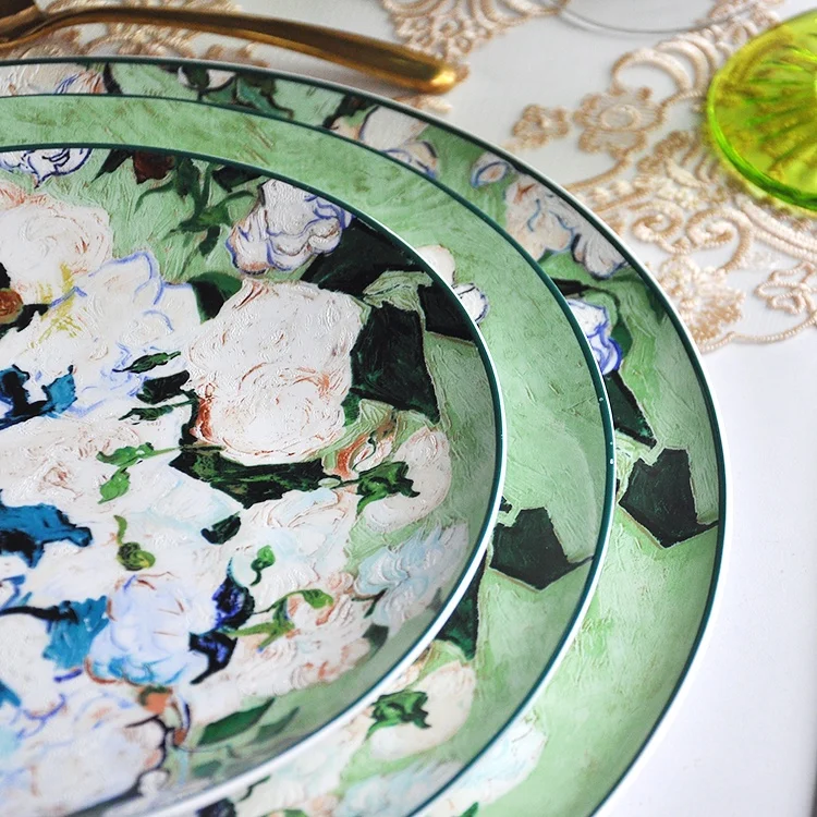 Sale by new design ceramic dinner plate painting plate set for wedding party event