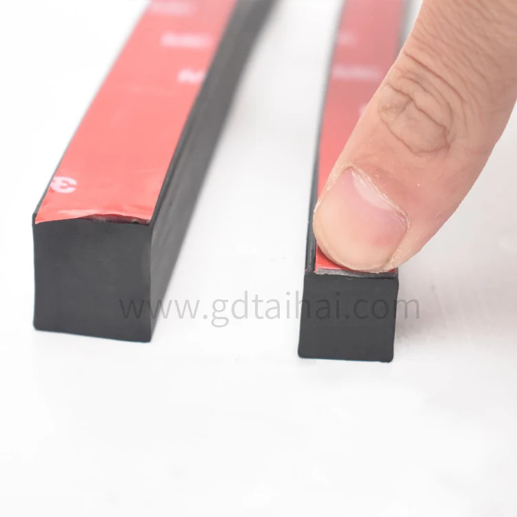 EPDM Sponge foam square shape self adhesive rubber sealing strips