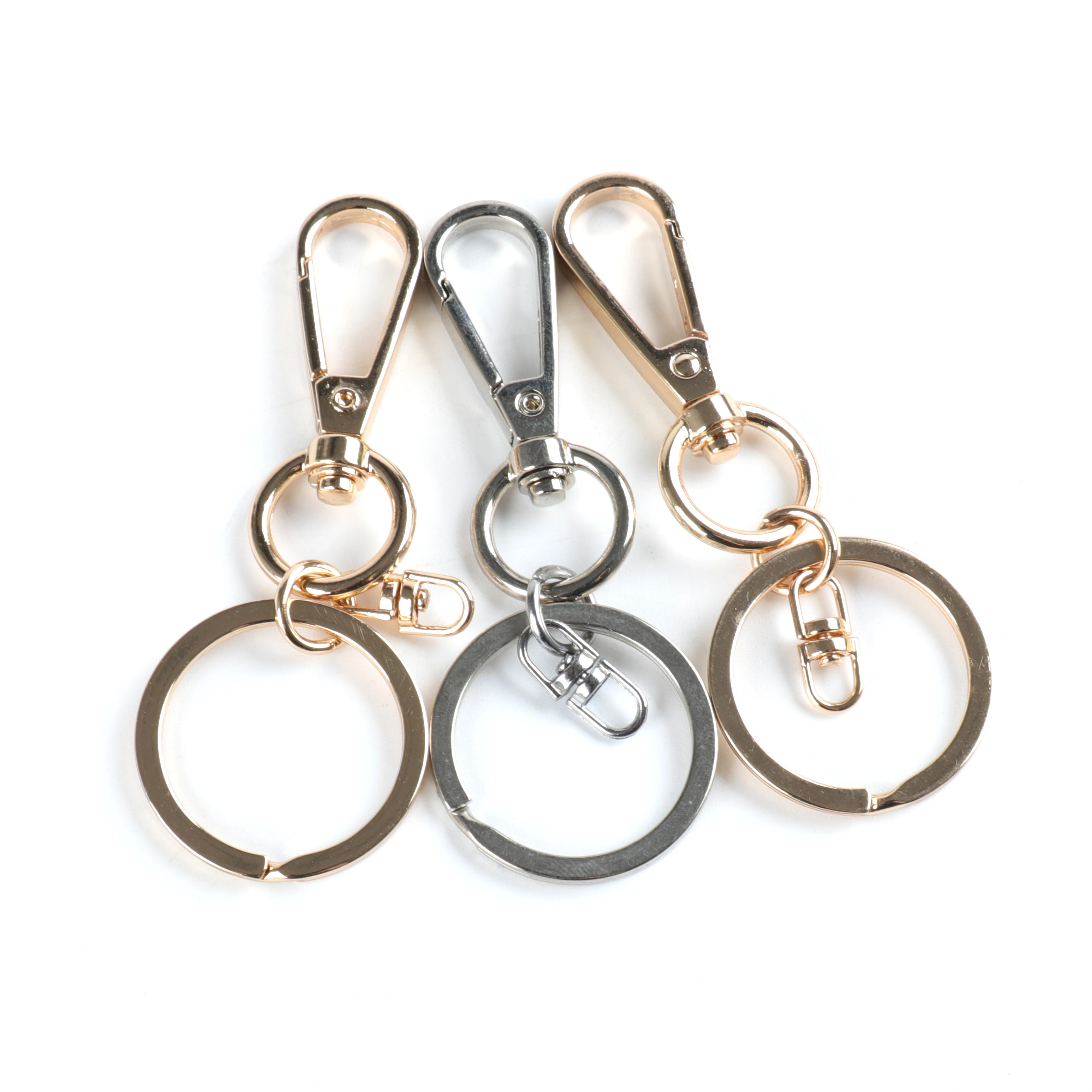 Gold Silver Keychain Ring 30 mm Key Ring Long 70 mm Lobster Clasp Key Hook Chain For Jewelry Making Supplies