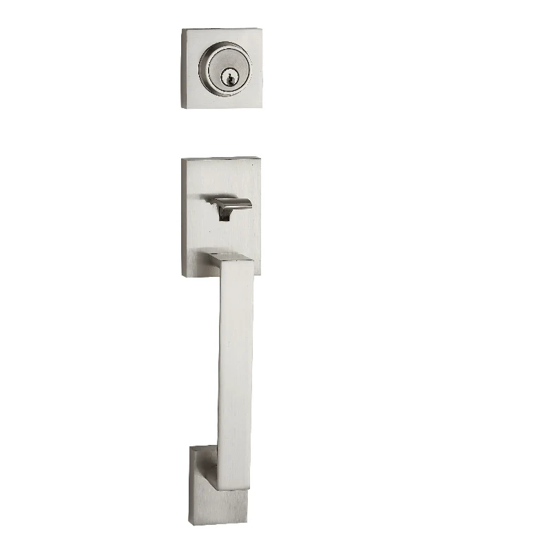 Modern Exterior Door Handle Set with Door Handle Lever and Single Cylinder Deadbolt Front Entry Door Handle set Lock
