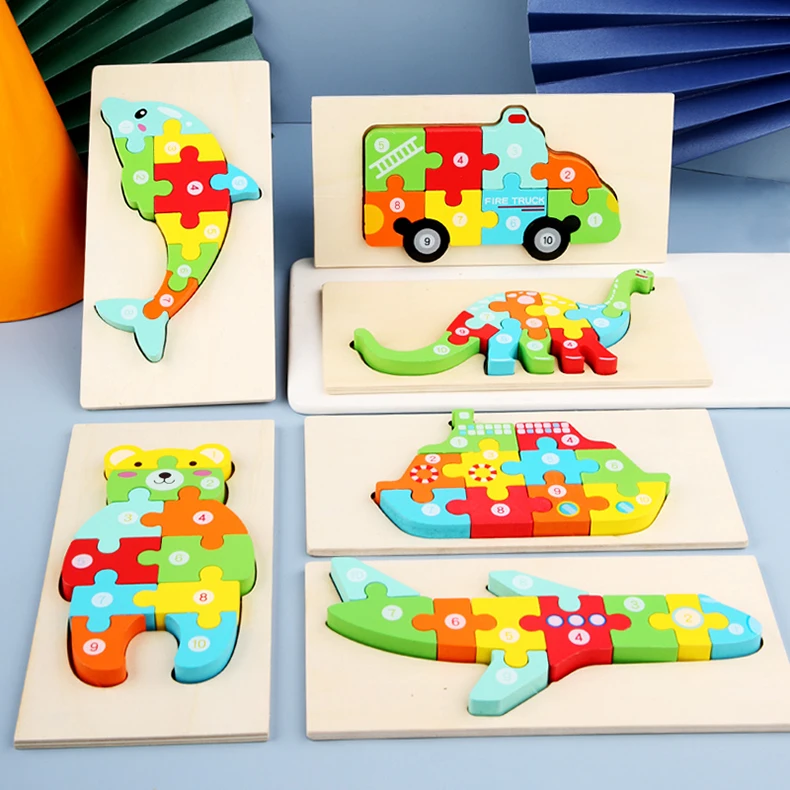 hot sale wooden 3d puzzle game toys early educational montessori wooden puzzle toys For Kids children Toddler Boys & Girls
