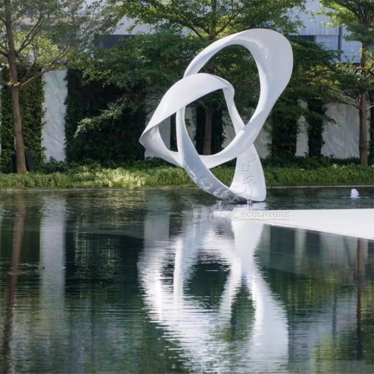 Stainless steel metal standing sculpture abstract landscape decoration