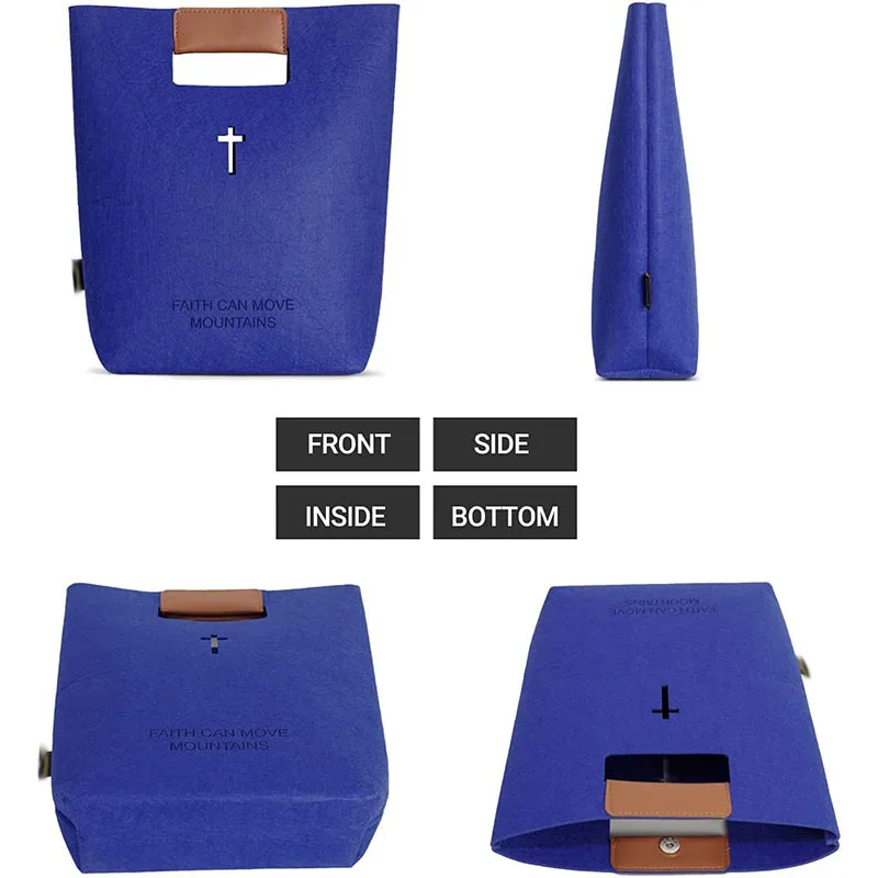 Carved Cross Holy Bible Bag,Bible Carrying Case,Christian Bible Tote Bag Felt Tote